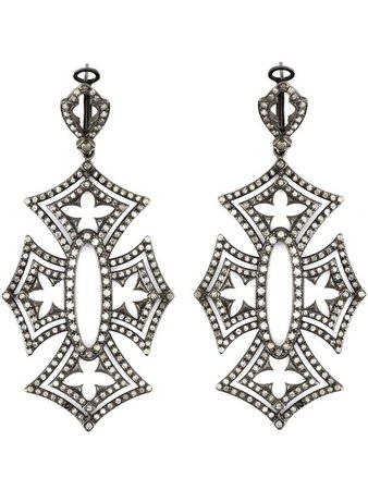 LOREE RODKIN 'Shadow Cross' diamond earrings