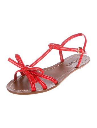 Prada Patent Leather T-Strap Sandals - Shoes - PRA281066 | The RealReal