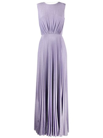 Elisabetta Franchi glitter-embellished pleated gown - FARFETCH