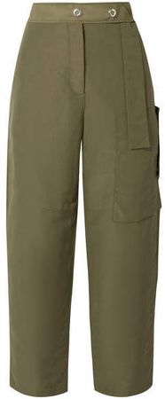 Peganne Coated-canvas Straight-leg Pants - Army green