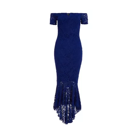 Quiz Royal Blue Glitter Lace Midi Dress | Debenhams