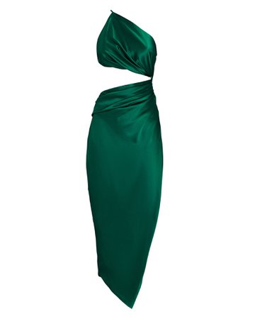 The Sei One-Shoulder Silk Satin Midi Dress | INTERMIX®