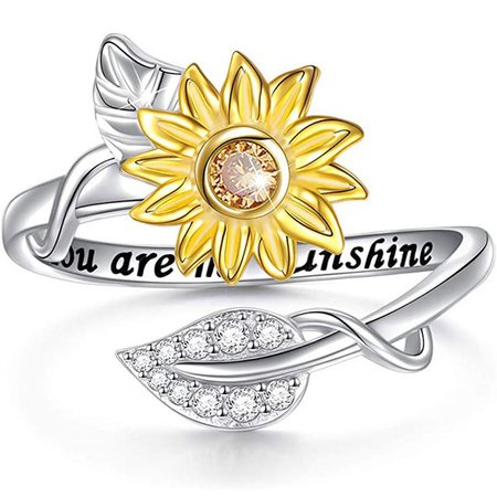 Sunflower Rings for Women You are my sunshine White Gold Color Ring Fashion AAA Australia Crystal Bridal Wedding Jewelry Gifts|Engagement Rings| - AliExpress