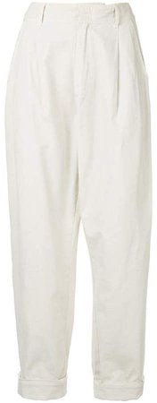 canvas pleated trousers