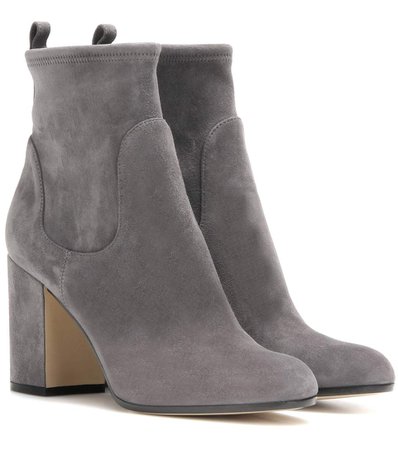 Grey Suede Ankle Booties