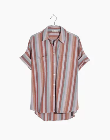 Flannel Courier Shirt in Sunrise Stripe