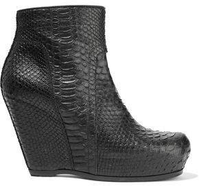 Python Wedge Ankle Boots