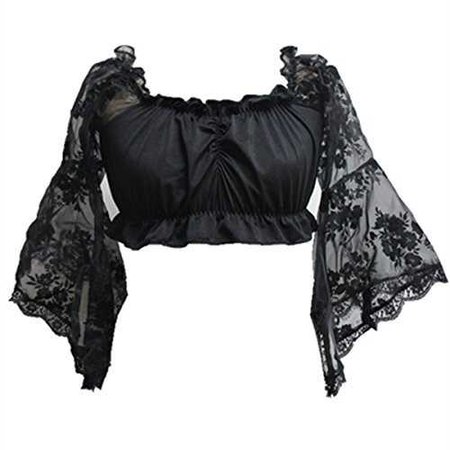 black top irregular steampunk cocktail party lace sleeves