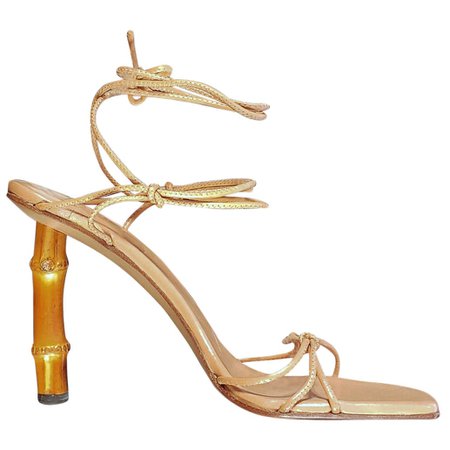 S/S 2002 TOM FORD for GUCCI NUDE BAMBOO HEEL SHOES 10.5 at 1stDibs | gucci tom ford bamboo heels, tom ford gucci bamboo heels, gucci x tom ford bamboo heels
