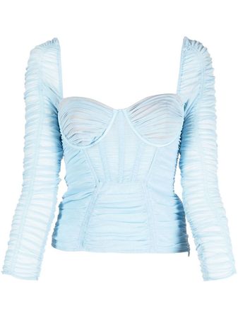 Self-Portrait corset-style Ruched Top - Farfetch