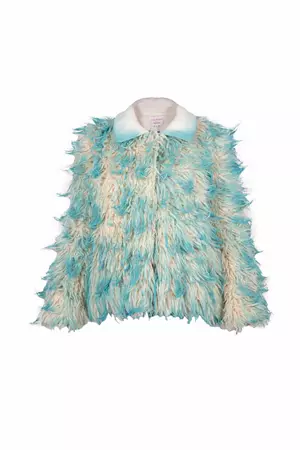 Turquoise Spikes Coat – Lirika Matoshi