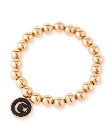 Sydney Evan 14k Gold Bead & Celestial Diamond Bracelet