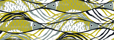 OneFish2Fish-olive fabric - elizabeth_hale_design - Spoonflower