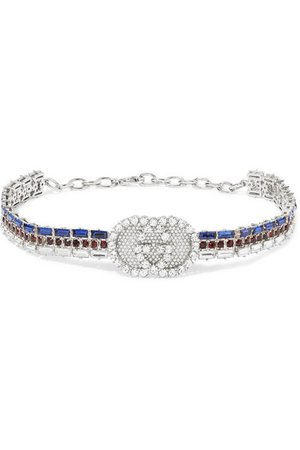 GUCCI Silver-plated crystal choker