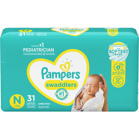 Pampers Swaddlers Newborn Diapers Size 0 31 Count