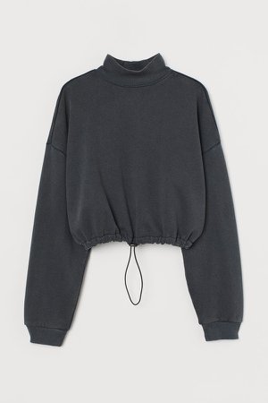 Drawstring Sweatshirt - Black