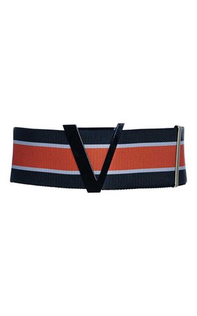 Versace Orange Striped Wide Belt