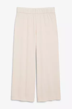 Wide ribbed trousers - Light pink - Trousers - Monki WW
