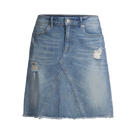Scoop - Scoop Women's Destructed A-Line Jean Mini Skirt - Walmart.com - Walmart.com