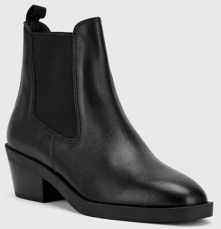 WITTNER Isaac Black Natural Milled Leather Pull On Ankle Boot