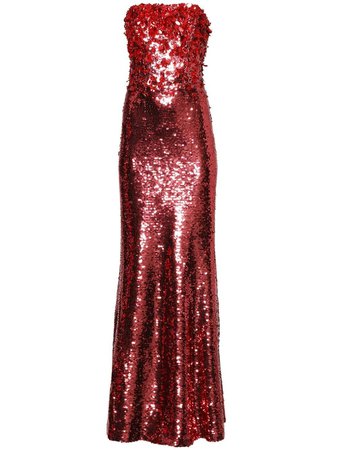 Carolina Herrera sequin-embellished Strapless Gown - Farfetch