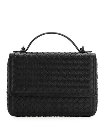Bottega Veneta Woven Leather Flap Top Handle Bag