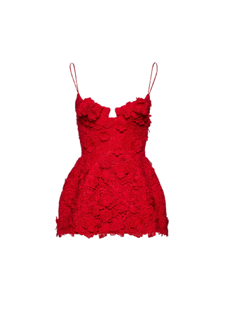 MAGDA BUTRYM - Lace babydoll dress in red
