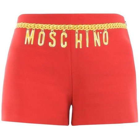 moschino red shorts