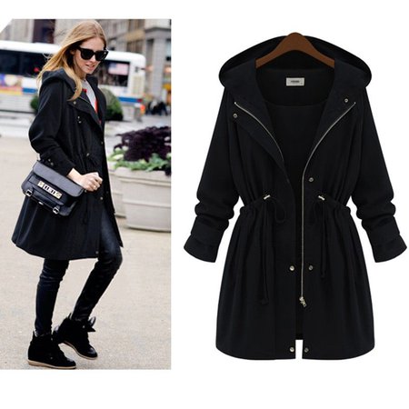 Black winter dress coat