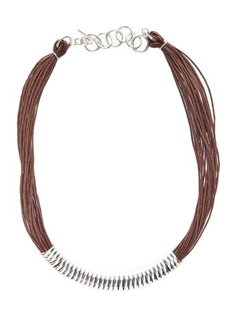 brown silver necklace