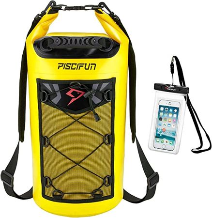 Amazon.com : Piscifun Dry Bag, Waterproof Floating Backpack with Waterproof Phone Case for Kayking, Boating, Kayaking, Surfing, Rafting and fishing, Orange 30L : Sports & Outdoors