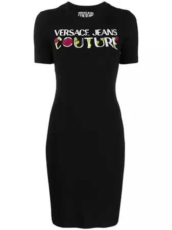 Versace Jeans Couture Logo Print T-shirt Dress - Farfetch