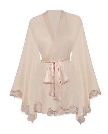 agent provocateur abbey lace-trimmed silk & satin robe