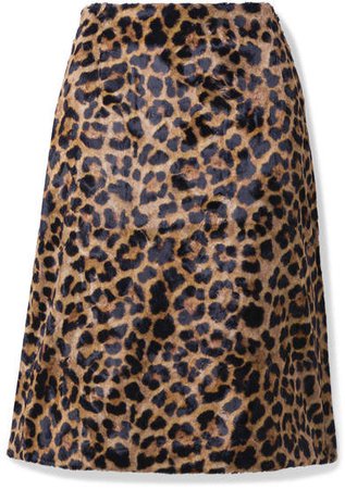 Leopard-print Faux Fur Skirt - Leopard print