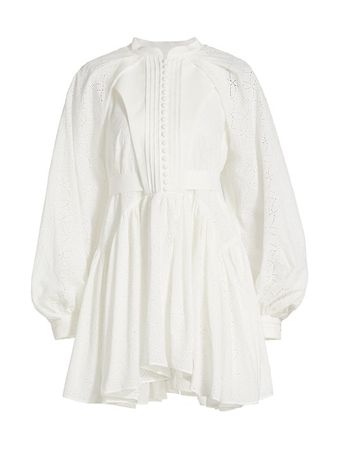 Shop Acler Gibson Pleated Cotton Minidress | Saks Fifth Avenue