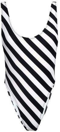 Open-back Striped Swimsuit
