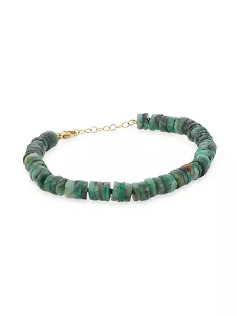 Jia Jia Atlas 14K Yellow Gold & Emerald Beaded Bracelet