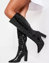 black heeled knee high boots - Google Shopping