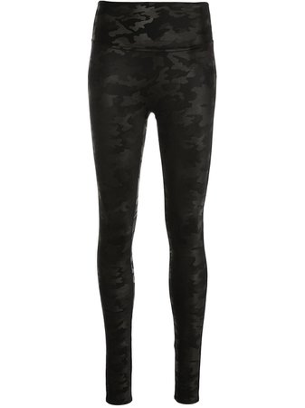 Spanx faux leather camouflage-print leggings