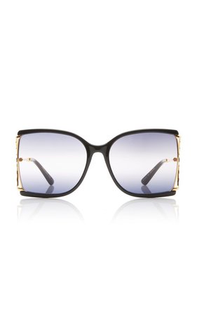 Gradient Square-Frame Metal Sunglasses by Gucci | Moda Operandi