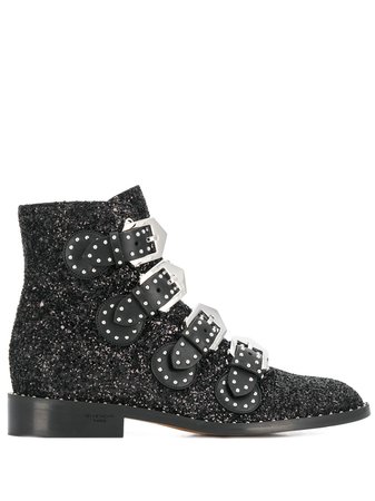 Givenchy Glitter Buckle Boots - Farfetch