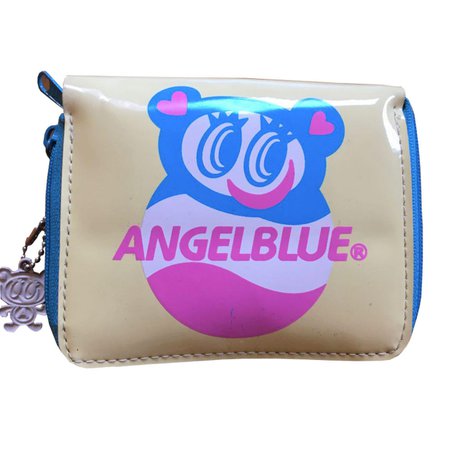 angel blue cream wallet