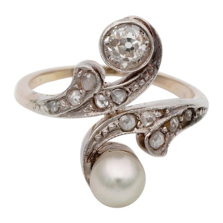 Edwardian Pearl & Diamond Ring