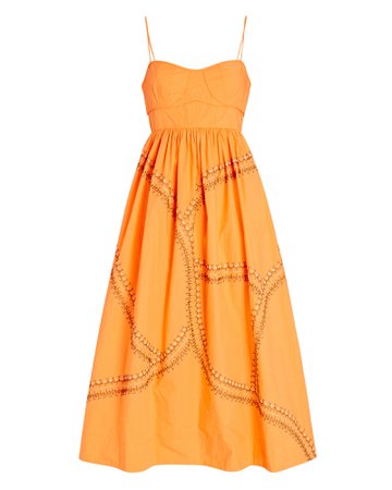 Ulla Johnson Mariza Embroidered Poplin Midi Dress | INTERMIX®