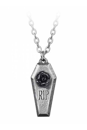 RIP Rose Coffin Pendant Necklace by Alchemy Gothic | Gothic