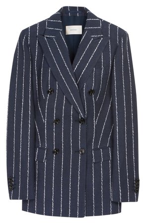striped navy blazer