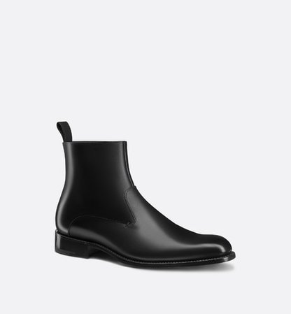 Patina Black Calfskin Ankle Boots - Shoes - Men's Fashion | DIOR