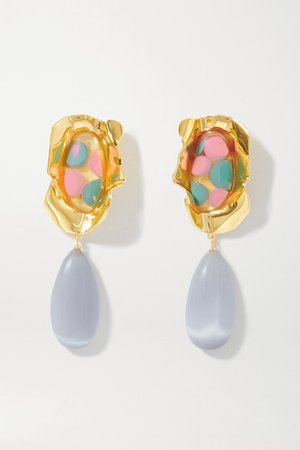 Ejing Zhang | Sabra gold-plated and resin earrings | NET-A-PORTER.COM