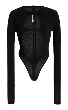 Chest Cutout Stretch Silk Bodysuit By Laquan Smith | Moda Operandi