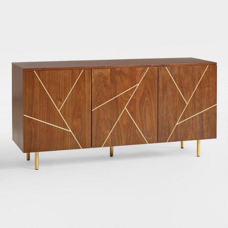 Wood and Metal Inlay Dustin Cabinet | World Market